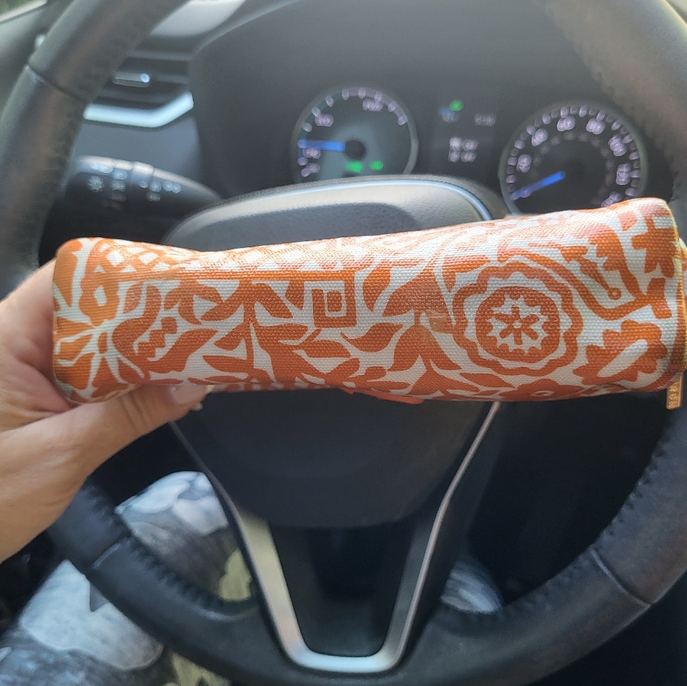 Beautiful vibrant orange 🍊 TORY BURCH cosmetic 💄 bag! GORGEOUS 💓 - Picture 5 of 5